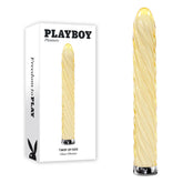 Playboy Pleasure TWIST OF FATE - Yellow Glass 17.5 cm USB Rechargeable Vibrator - Mr and Mrs D's